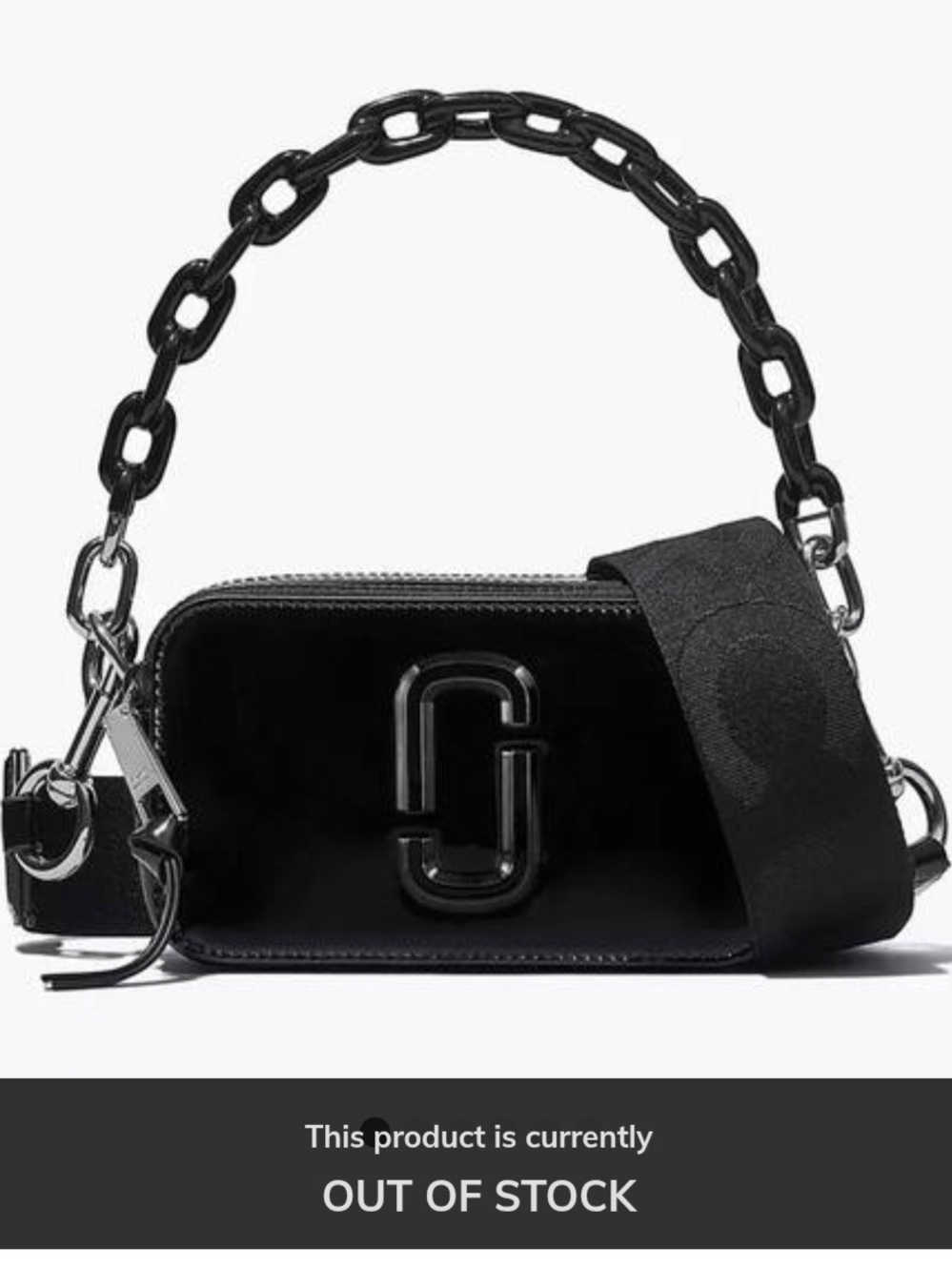 Marc Jacobs Black Snapshot Chain Camera Pantent Leather Bag. Dust Bag Included.